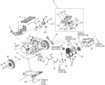 Part Location Diagram of D30182 Porter Cable Wave Washer